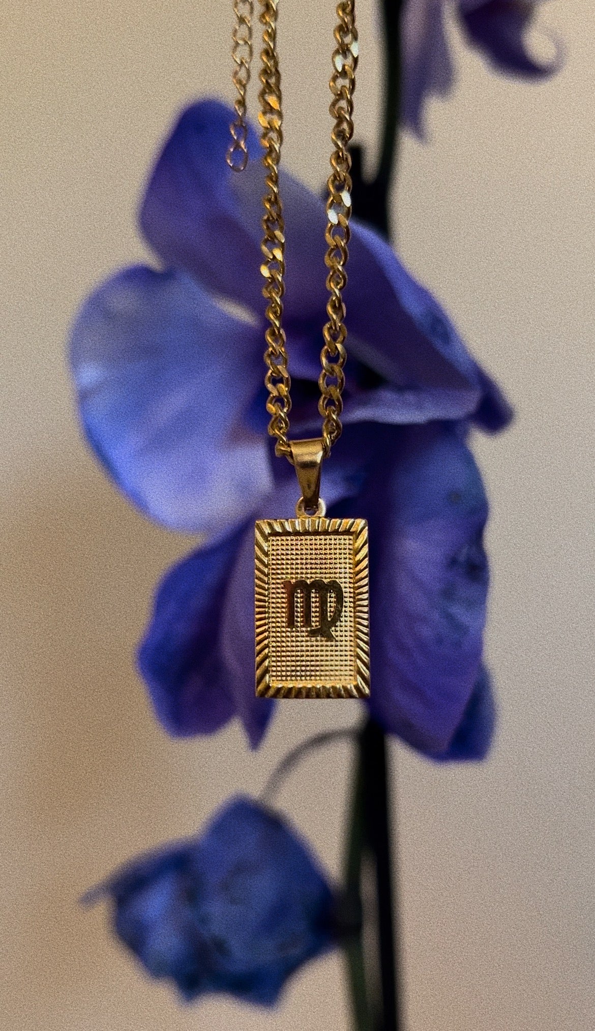 Virgo zodiac necklace | 18k gold plated