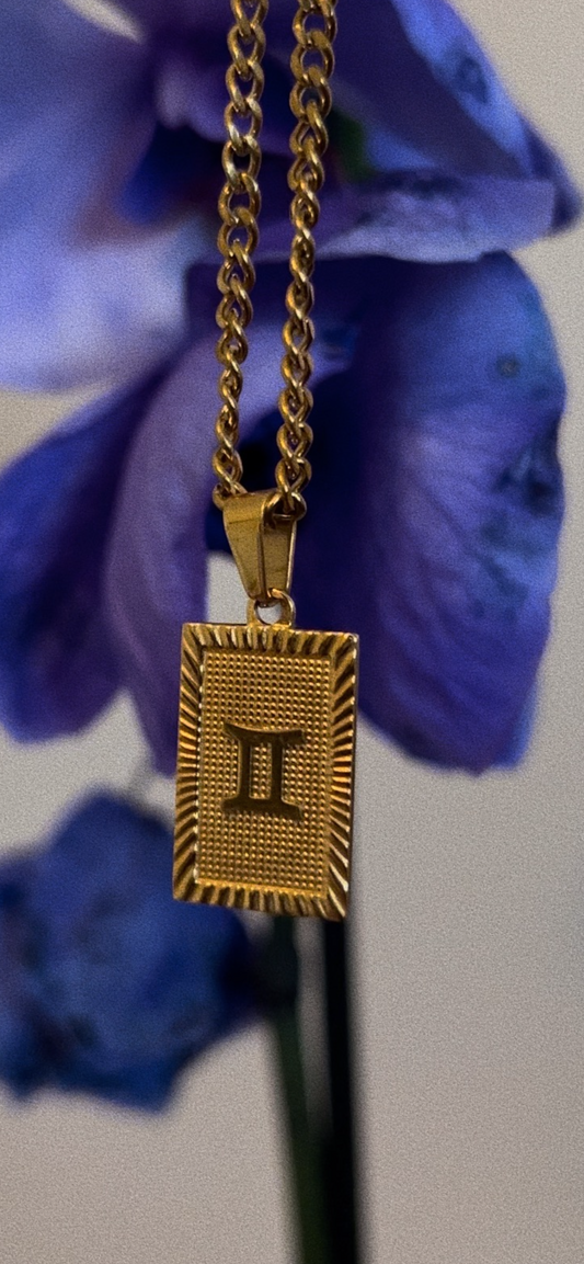 Gemini zodiac necklace | 18k gold plated