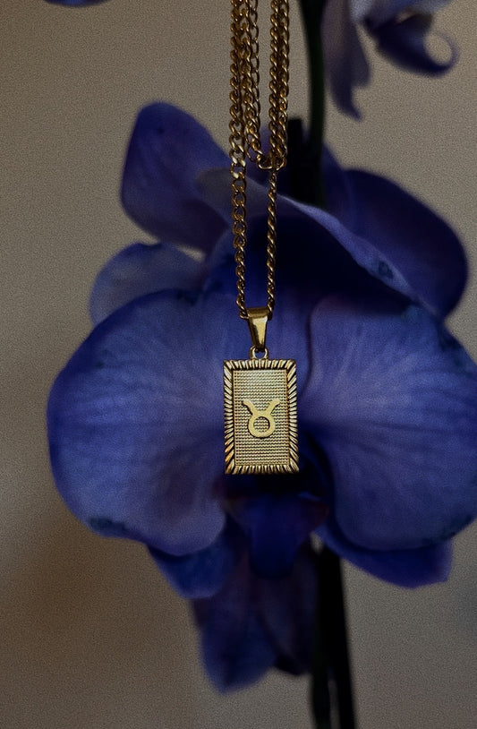 Taurus zodiac necklace | 18k gold plated